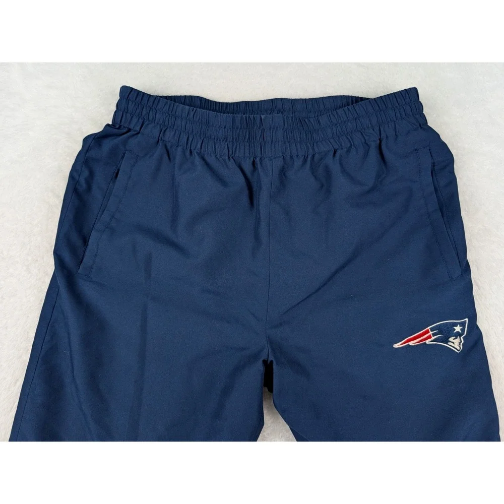 NFL New England Patriots Men's Large Navy Blue Zip Ankle Lined Track Pants